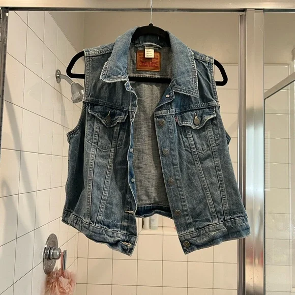 Levi's Blue Denim Vest - Picture 1 of 3